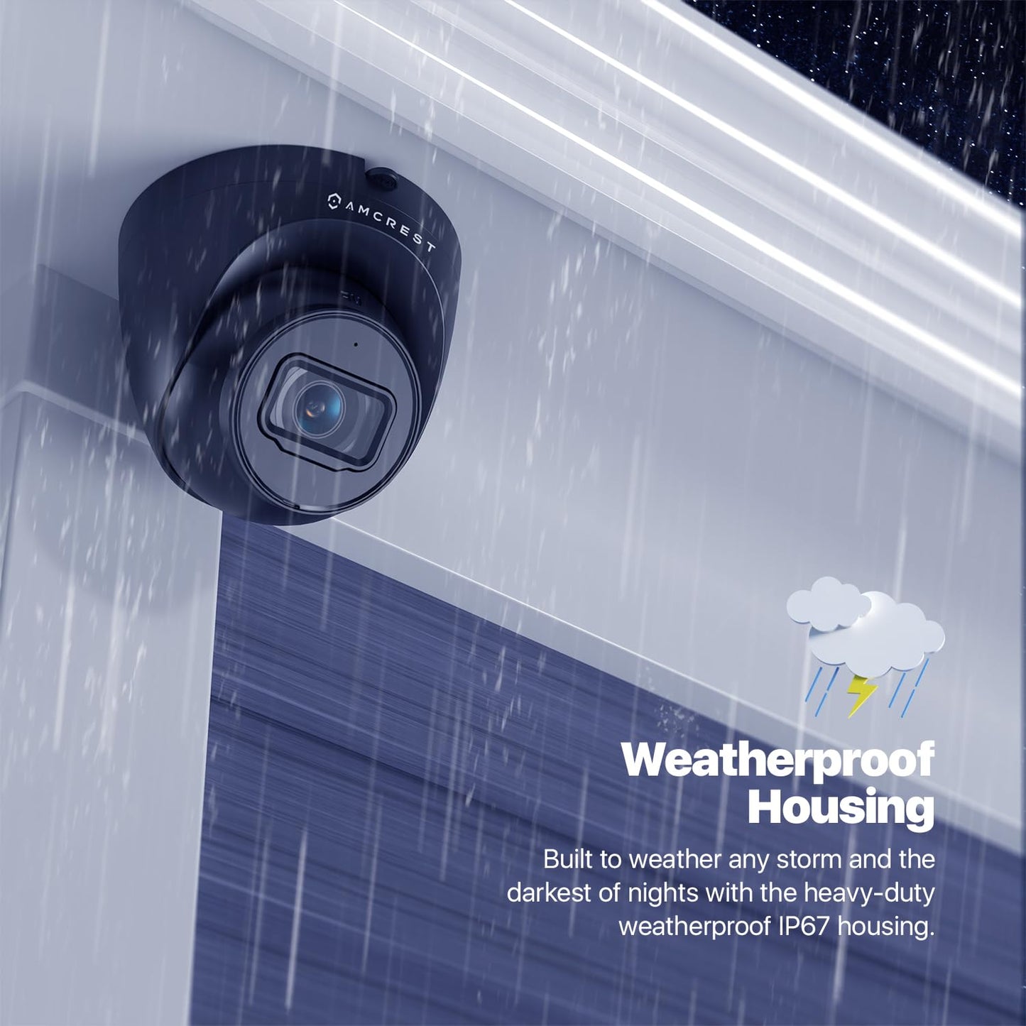 Amcrest 5MP Turret POE Camera, UltraHD Outdoor IP Camera POE with Mic/Audio, 5-Megapixel Security Surveillance Cameras, 98ft NightVision, 132° FOV, IP67, MicroSD (256GB) Black IP5M-T1179EB-AI-V3