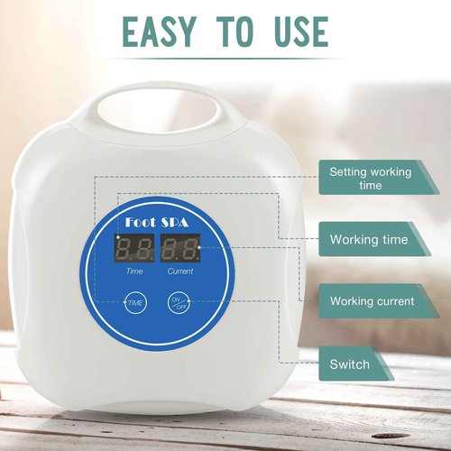 Upgrade Ionic Foot Bath Detox Machine - Ionic Detox Foot Bath, Foot Detox Machine, Touch ON/OFF, LCD & Timer for Home Use Beauty Salon with Tub (2 Arrays,10 Tub Liners)