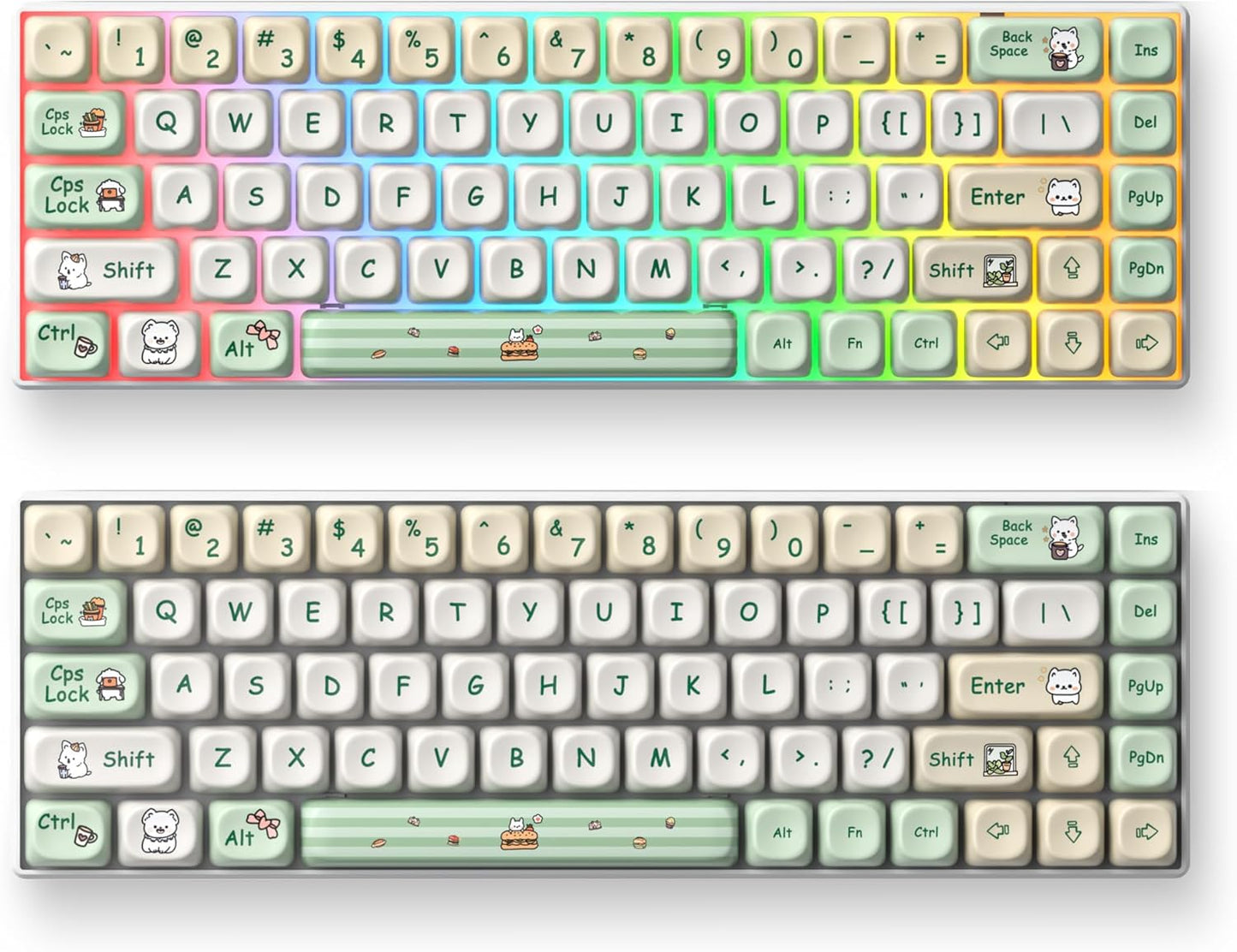 61 PBT Game keycap, 60% Backlight with Key Puller OEM Configuration American Layout, 87/104 Mechanical Keyboard (no Keyboard) (Ahris)