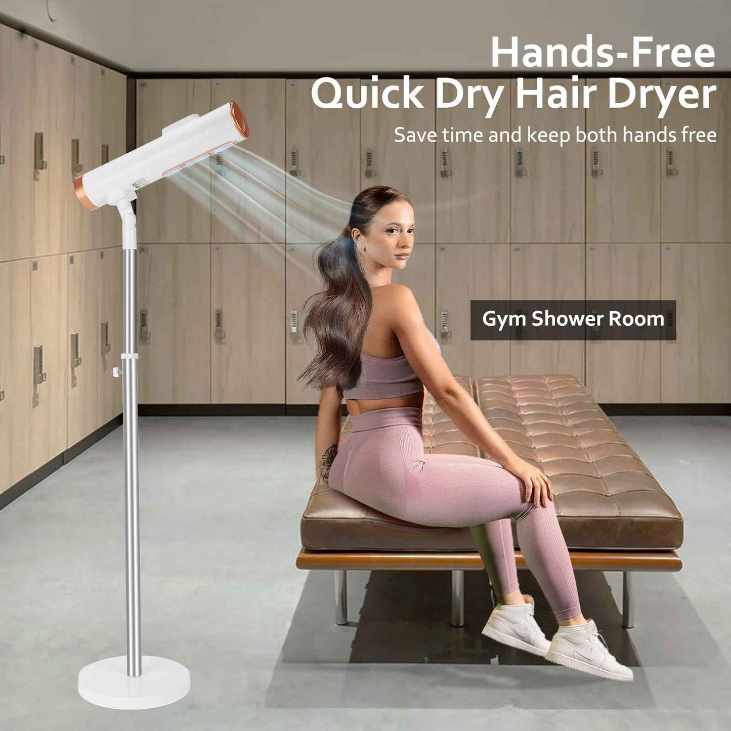 Hair Dryer,CoralBoxer,Stand up,Hands Free,Height and Angle Adjustable-by Manual,A New Way to Use Hair Dryers,2Temps & 2Speeds,Designed for Home,Gifts for Elderly and Children,Disabled,Pet