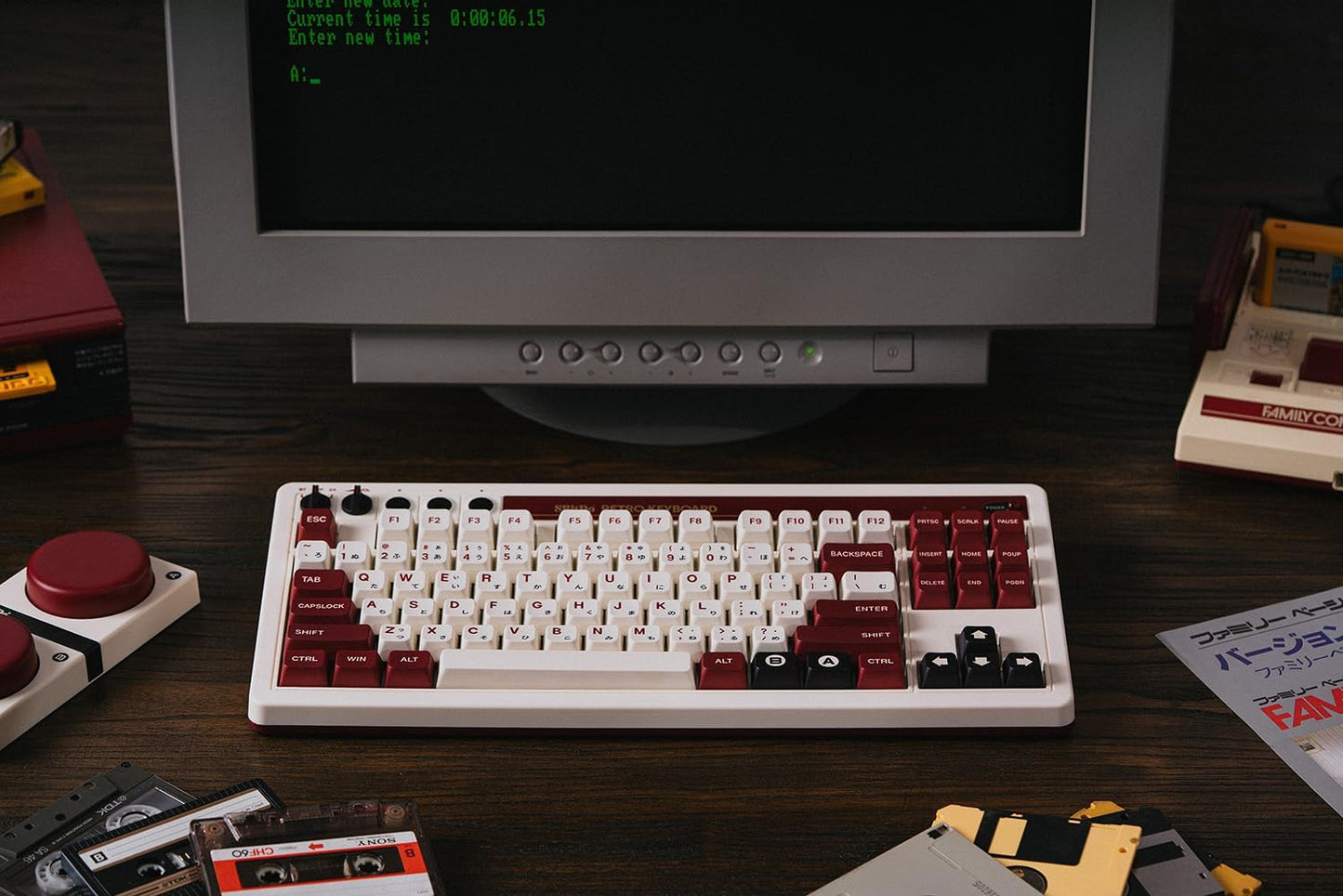 8BitDo Retro Mechanical Keyboard, Bluetooth/2.4G/USB-C Hot Swappable Gaming Keyboard with 87 Keys, Dual Super Buttons and Super Stick for Windows and Android - C64 Edition