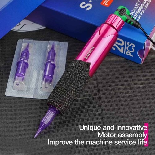Mast Tattoo Machine Kit Rotary P10 Pen Halo Power Supply Pro Cartridges Needles (TZ367)