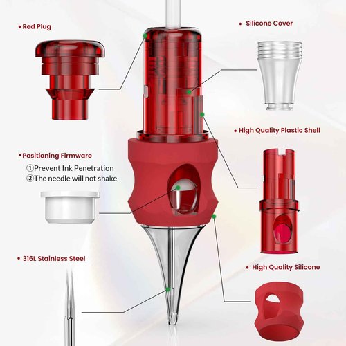 WORMHOLEPRO Tattoo Gun AQUILA Wireless Tattoo Machine Multi-function Tattoo Pen with 20pcs Mixed Sizes #12 Standard 3RL 5RL 5RM 7RM Disposable Finger Ledge Tattoo Needles