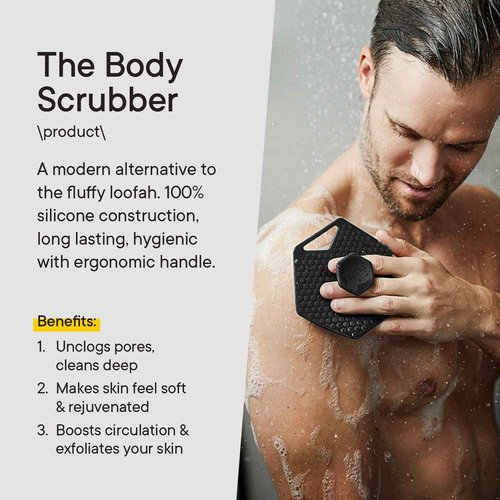 TOOLETRIES Body Scrubber - Silicone Exfoliating Scrubber - Bathroom & Shower Accessories for Men, Travel Essentials for Men - Durable & Long Lasting Body Wash Scrubber - 3 Pack