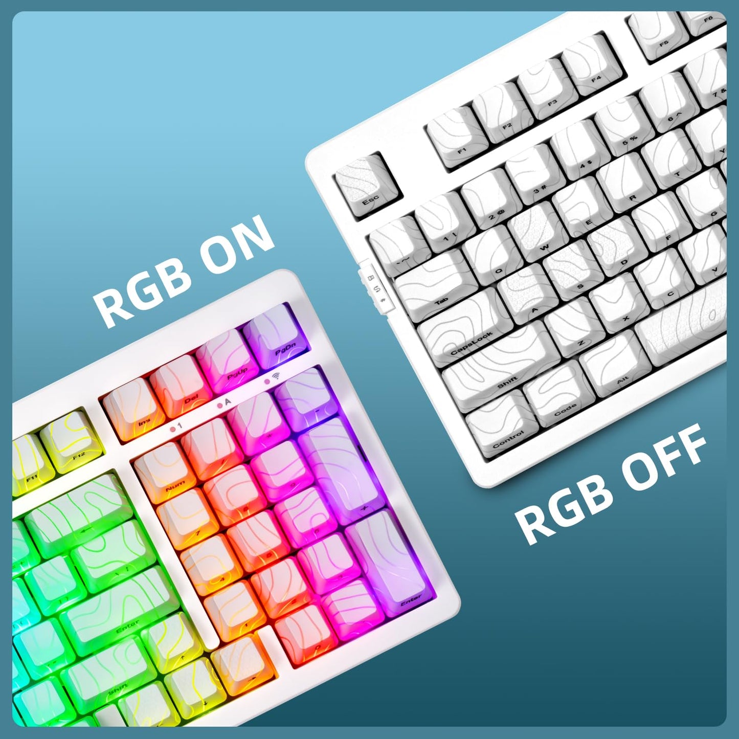 ZORNHER ZH980 Wireless Mechanical Gaming Keyboard,95% White Hot-Swappable Custom Creamy Keyboard with Number Pad,Shine Though IMD PC Keycaps,Pre-lubed Linear Switches,RGB Backlit