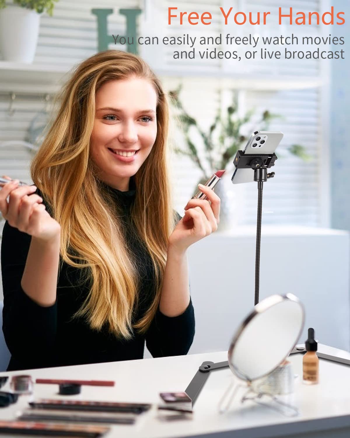 AFAXINRIE Adjustable Phone Tripod, Overhead Phone Mount, Tabletop Tripod for Cookie Decorating and Teaching Online Live Streaming and Showing Drawing Sketching Cooking