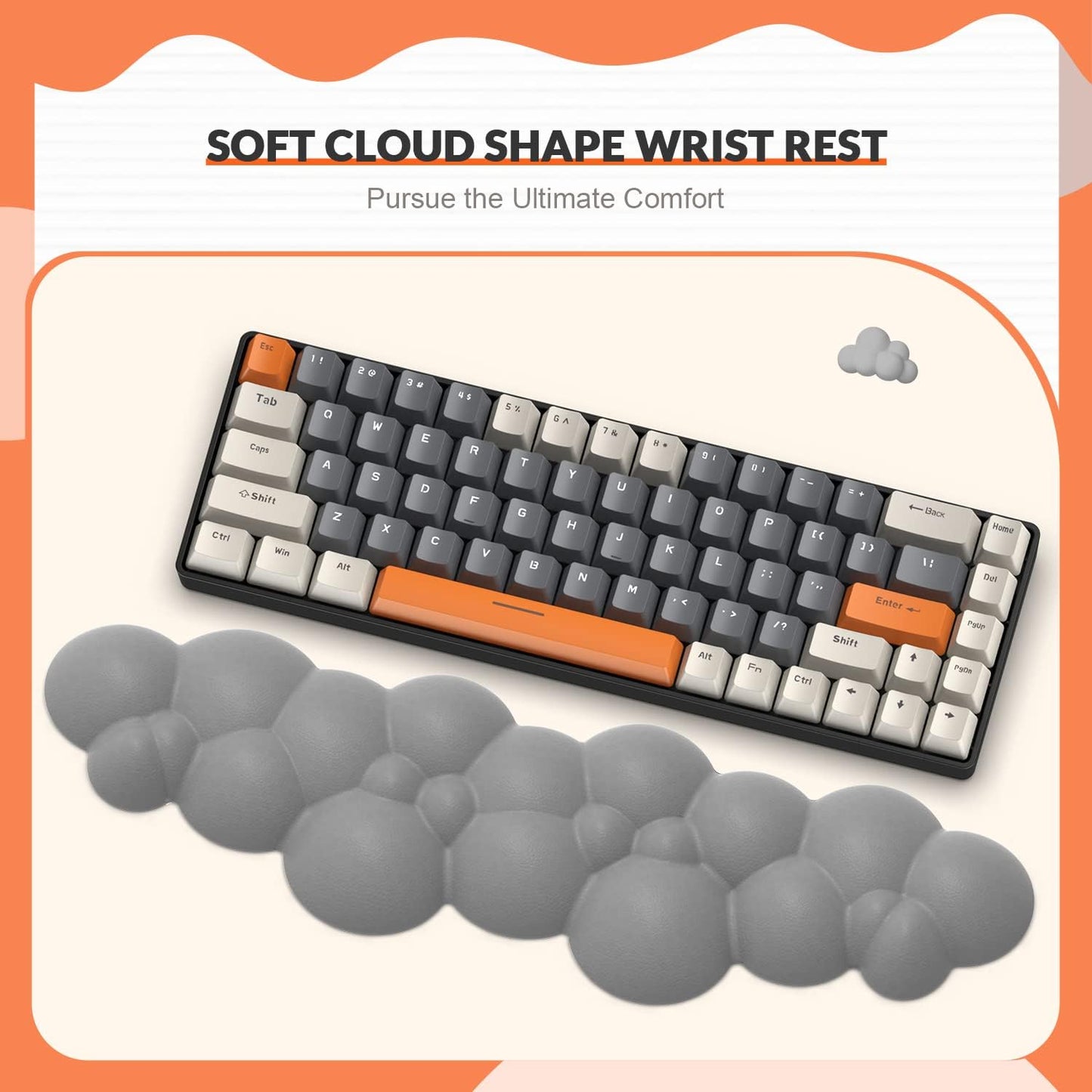 ZIYOU LANG RK-T8PR0 Wired 65% Mechanical Gaming Keyboard and Mouse Combo with RGB LED Backlit Anti-ghosting TKL Mini 68 Key Coiled C to A Cable Linear Red Switch for PS4 PS5 Xbox PC Mac Gamer(Gray)