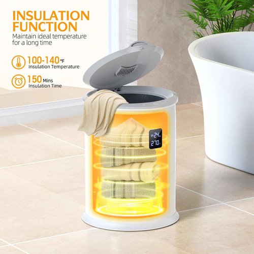 Luxury Hot Towel Warmer, Led Temperature Display, Insulation Effect Up to 150 Minutes, Delay Time Up to 24 Hours, Best of The Best