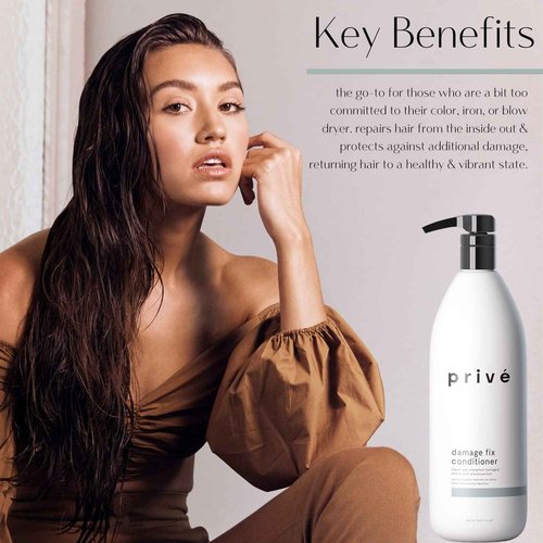 Prive Damage Fix Conditioner - Repairs Dry and Over-Processed Hair From Within Protects Future Additional