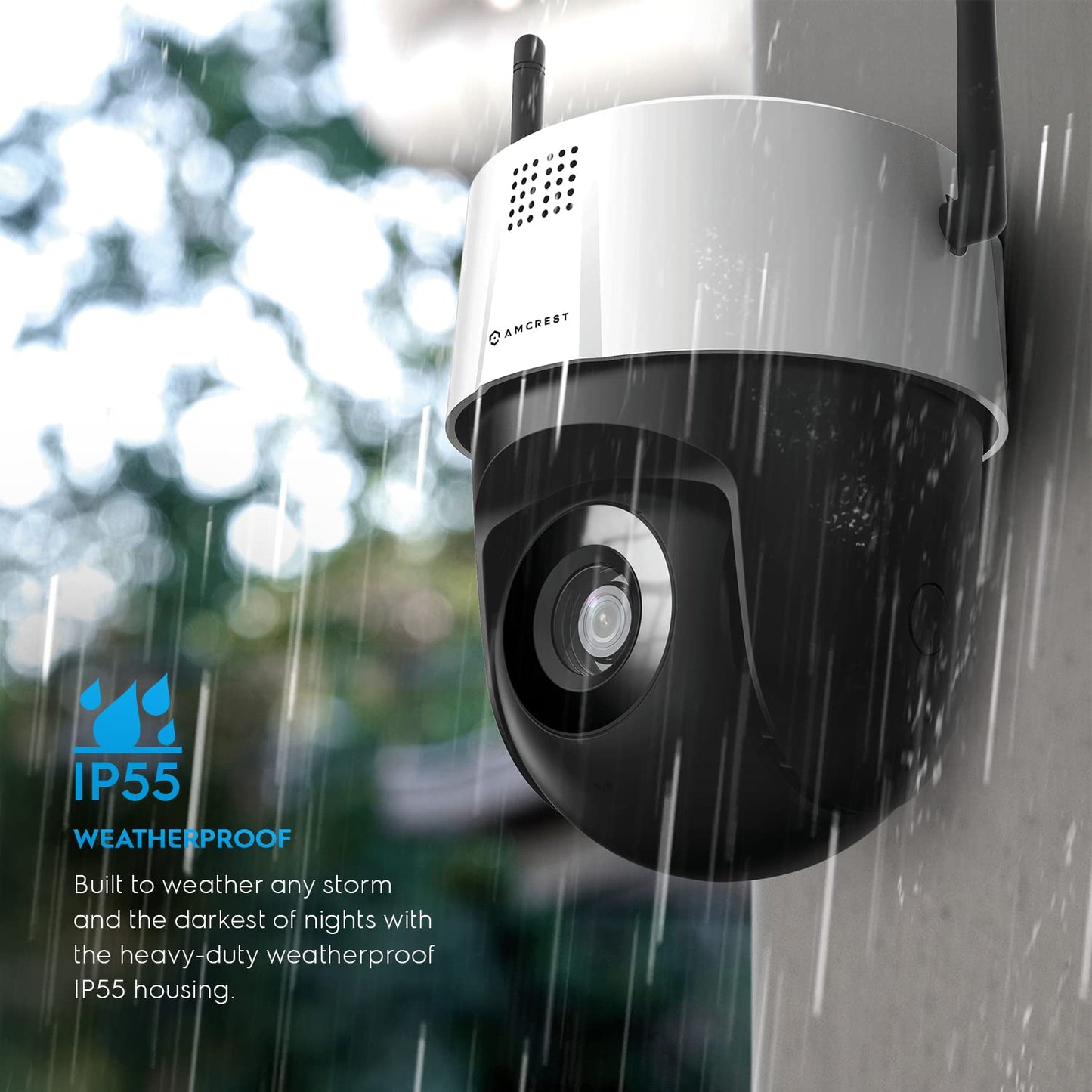 Amcrest 5MP UltraHD Mini AI Outdoor WiFi Camera, Security IP Camera with Two-Way Audio, 98ft Full Color Nightvision, Remote Viewing, 5-Megapixel, Wide 106° FOV, IP5M-1190W-V2 (White)