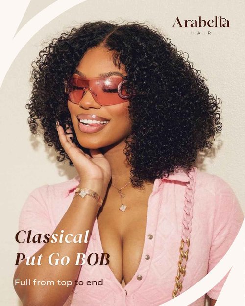 Arabella 5x6 Wear and Go Glueless Wigs Human Hair 210% Density Deep Curly Bob Wig Lace Front Wig Pre-Cut Lace Wigs Pre Bleached Tiny Knots Bob Wig Human Hair(12inch, 5x6 DC Glueless Bob)