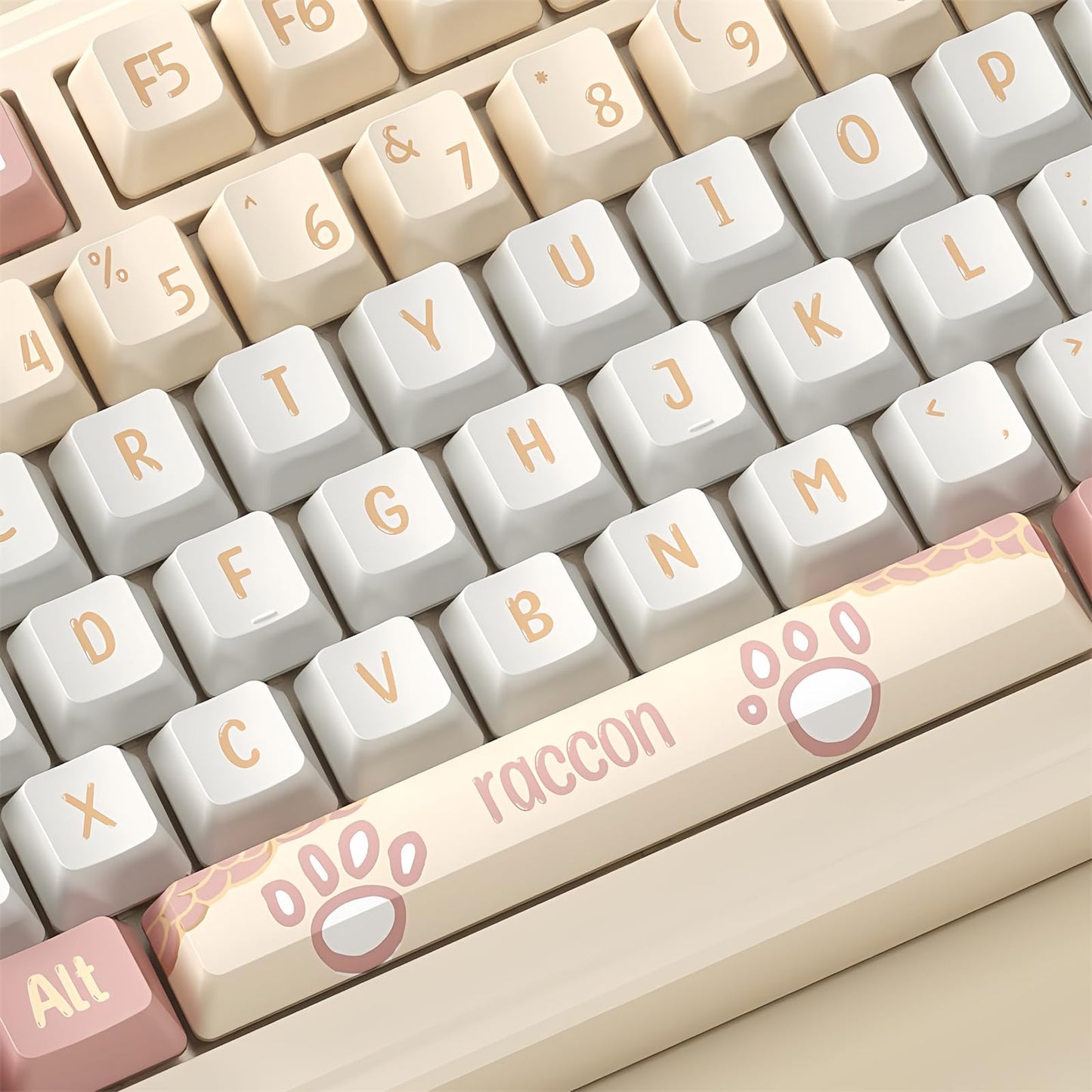 ZMX Cute Keyboard Keycaps,PBT Dye-Sub Custom Keycaps Set Cherry Profile 124 Keys Full Size Keycaps for ANSI Layout Cherry MX Switches 75% 60% Mechanical Gaming Keyboard Kawaii Cartoon Keycaps (16)