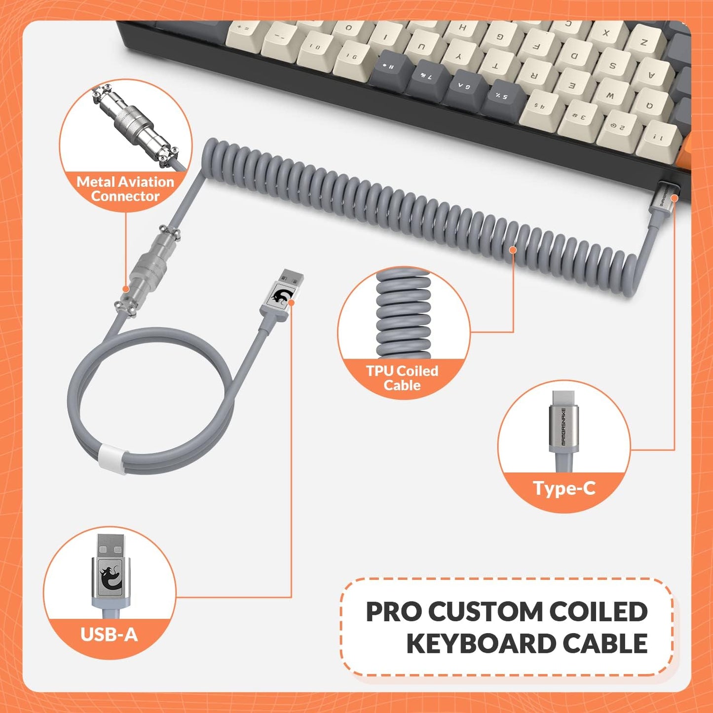 ZIYOU LANG RK-T8PR0 Wired 65% Mechanical Gaming Keyboard and Mouse Combo with RGB LED Backlit Anti-ghosting TKL Mini 68 Key Coiled C to A Cable Linear Red Switch for PS4 PS5 Xbox PC Mac Gamer(Gray)