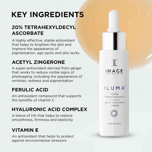 IMAGE Skincare, ILUMA Intense Brightening Serum, Helps Reduce Appearance of Dark Spots & Facial Pigmentation for Even Skin Tone, 0.9 fl oz
