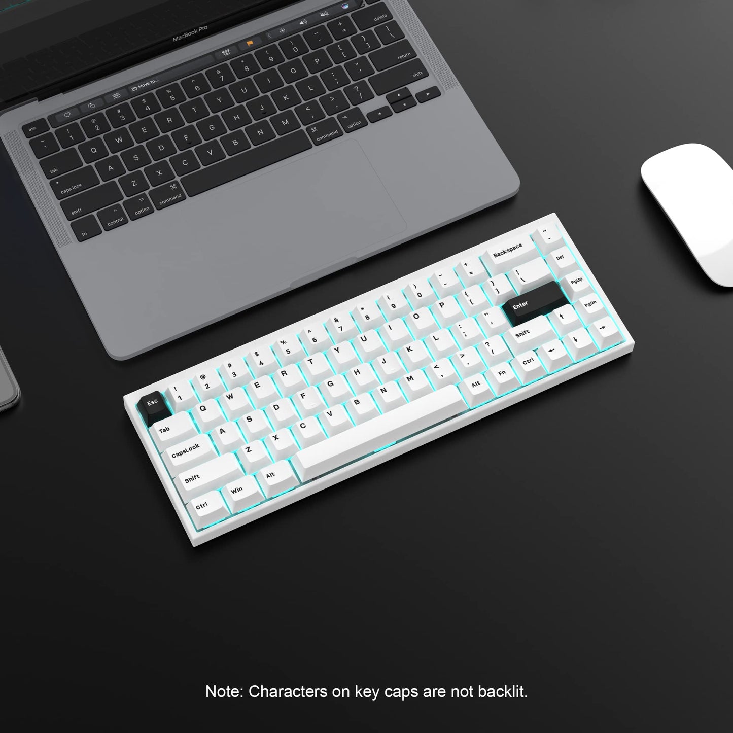 XVX Bow Keycaps - 168 Keys, Minimalist Style Black on White, Double Shot PBT Custom Keycaps, Cherry Profile for Cherry Gateron MX Switches