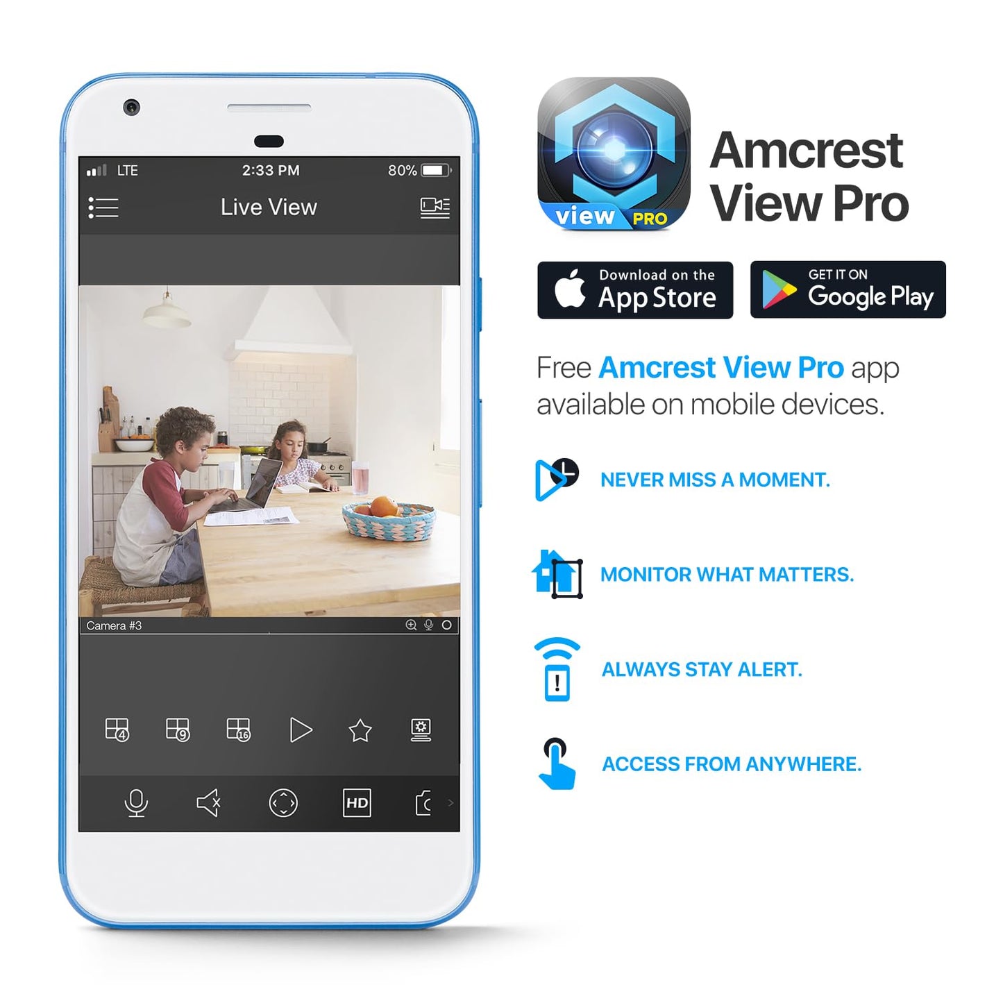 Amcrest 4MP ProHD Indoor WiFi, Security IP Camera with Pan/Tilt, Two-Way Audio, Night Vision, Remote Viewing, 4-Megapixel @30FPS, Wide 90° FOV, IP4M-1041W (White)