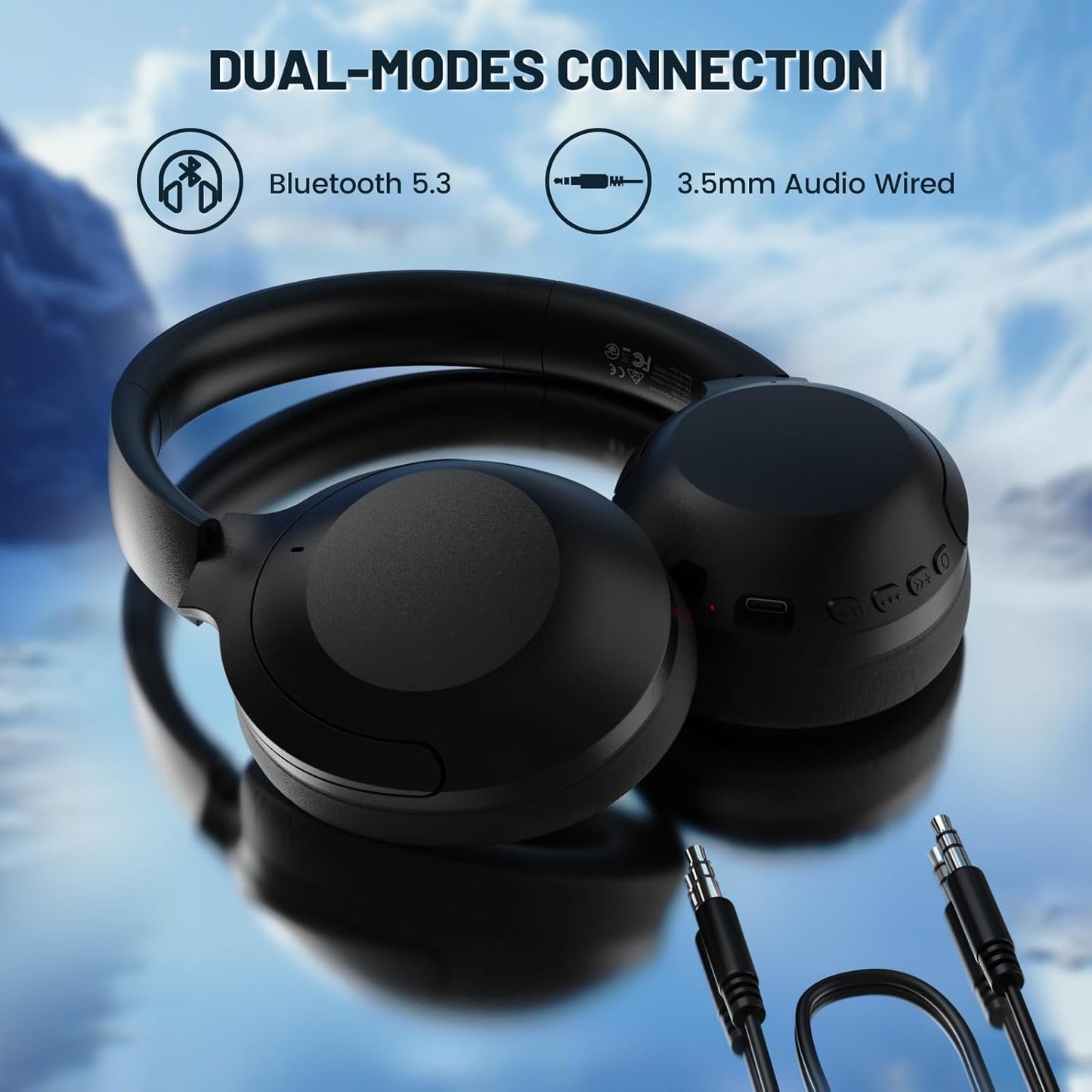 ATTACK SHARK G300 Active Noise Cancelling Wireless Headphones, Ultra Light Foldable Over-Ear Wired/Bluetooth Headset, 20H Playtime, Built-in Mic Hands Free Talking for Travel, Office, Home - Purple