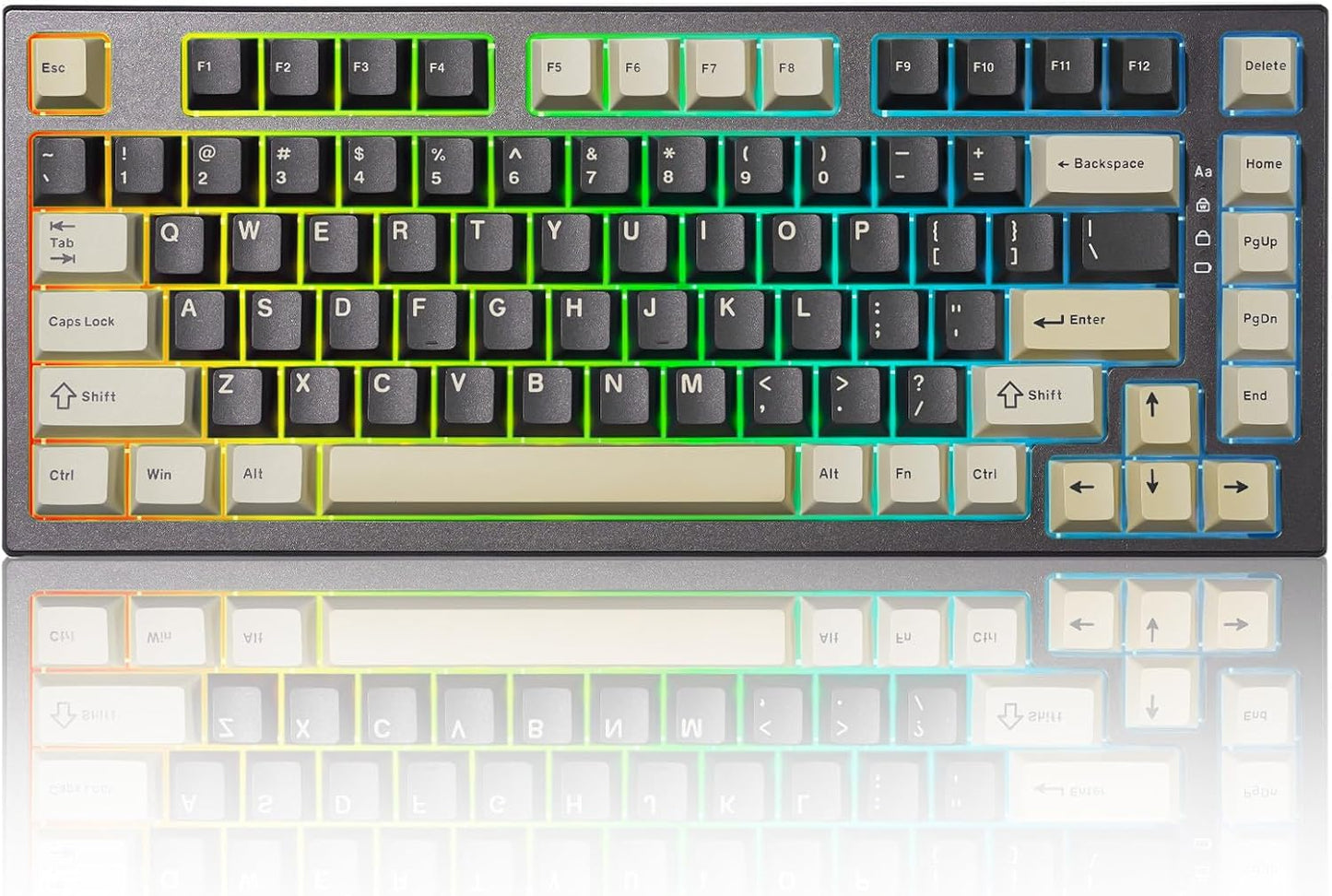 YUNZII RT80 Rapid Trigger Hall Effect Magnetic Gaming Keyboard,8K Polling Rate,75% Layout,BT/2.4GHz/Wired,RGB Backlit,Gasket Hot Swap,Adjustable Actuation for Win/Mac (White Line, Gateron White)