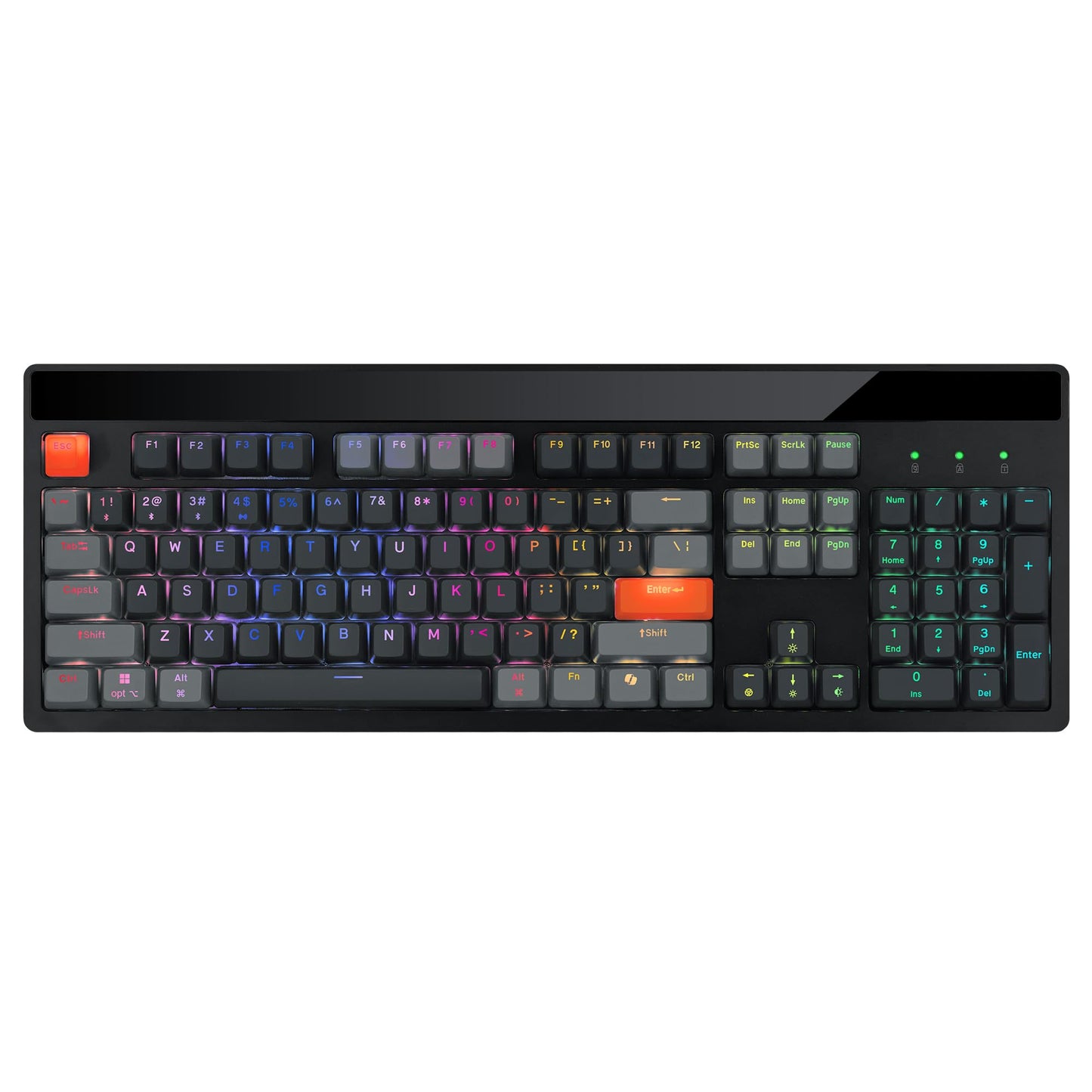 ADESSO Easytouch 1300 Mechanical Keyboard RGB Illuminated Hot Swappable Red Switches Wired Wireless Bluetooth Gaming Keyboard with Copilot AI Hotkey for Windows Mac