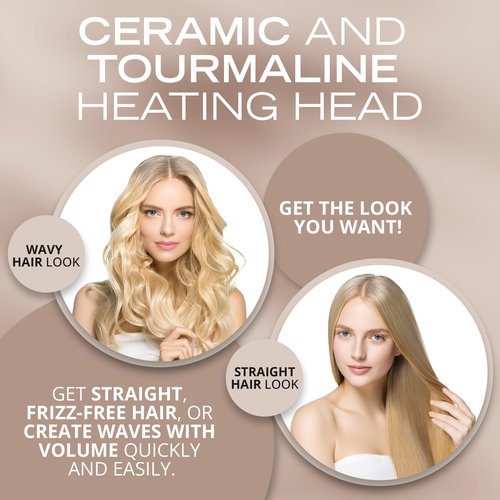 Corioliss Electric Hair Straightening Brush Hot Brush Antifrizz Temperature Control 80º to 210º Ionic Ceramic Automatic Switch Off