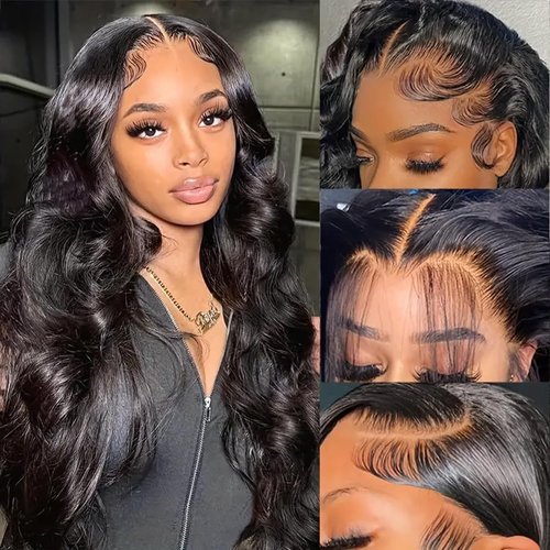 URUNIK HD Transparent Body Wave Lace Front Wigs Human Hair Pre Plucked Pre Cut 22 Inch Glueless Body Wave Human Hair Wig 250 Density 13x4 Lace Frontal Wigs For Black Women