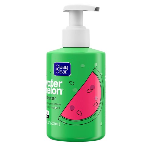 Clean & Clear Hydrating Juicy Gel Facial Cleanser, Gentle and Oil-Free Daily Face Wash to Remove Grime for Clear, Refreshed and Hydrated Skin, Watermelon, 7.5oz (Pack of 12)