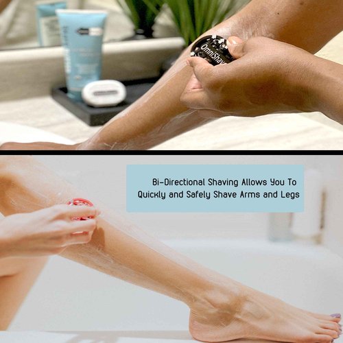 Premium Omnishaver Kit - Fastest Way to Shave Head, Legs, Arms, Body | An alternative to Disposable Shaving Razors Self Cleans & Strops During Use with Shave Butter & Replacement Cartridges - Black