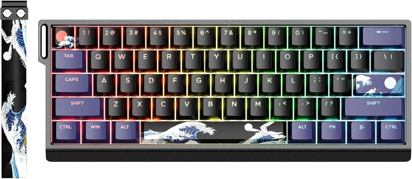 XVX 60% Percent Keyboard with Strap, H61 Wired Aluminum Gaming Keyboard and Wired Gaming Mouse