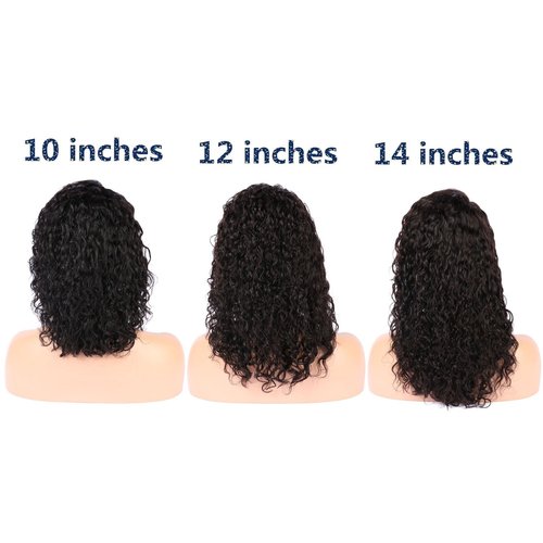 LIAZAHAIR Short Deep Curly Human Hair Lace Front Wigs with Baby Hair Pre Plucked Natural Hairline Brazilian Hair Bob Wigs for Women (10 Inch, Lace Front Wig)