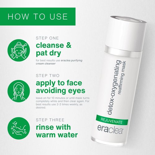 eraclea Detox-Oxygenating Reaffirming Mask, Resurfacing Mask with Oxygenating Plant Stem Cells and Hyaluronic Acid to Restore Radiance and Visibly Reduce Signs of Aging (1 fl oz)