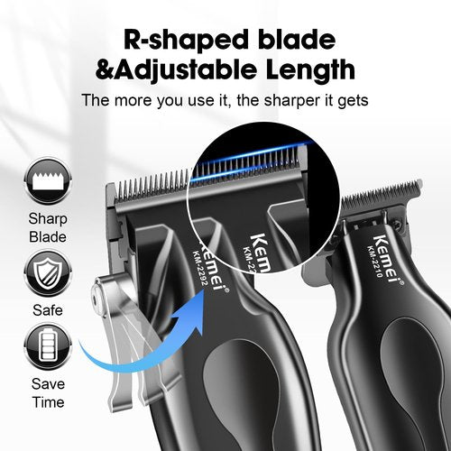 KEMEI Professional Hair Clippers Set for Men, Clippers for Hair Cutting, Cordless Rechargeable Hair Clippers Kit, Haircut Clippers, Hair Cutting Tools, LED Display, Gifts for Men