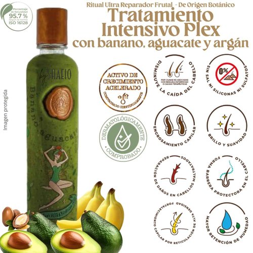 RITUAL BOTANICO Kit Crecimiento Acelerado y Reparación S.O.S.: Shampoo de Romero, Mascarilla para el Cabello con Colageno, Acondicionador Intensivo PLEX, Termoprotector para cabello (Obsequio TRENDY)