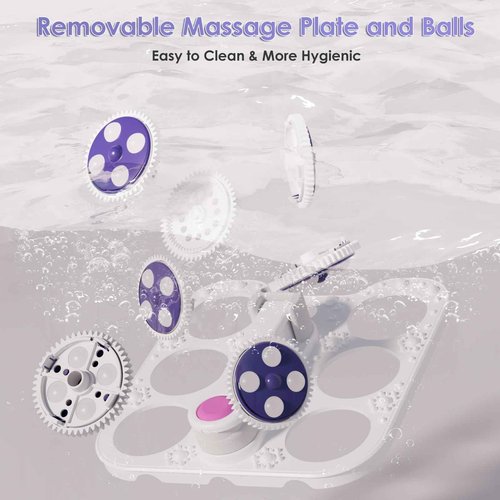 Ranjova Foot Spa Electric Rotary Massage, Collapsible Foot Bath with Heat, Bubble,Temp Control, and 24 Motorized Shiatsu Massage Balls, Pedicure Foot Spa for Feet Relaxation (Blue)