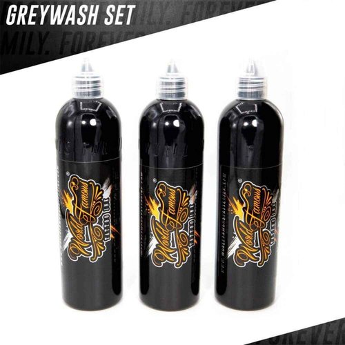 World Famous Greywash Set Tattoo Ink, Vegan and Professional Ink, Made in USA, Greywash (Set or 3), 8 oz