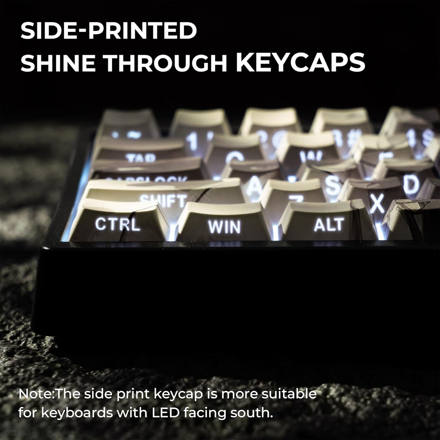 XVX Double Shot PBT Keycaps, Ink Plum Blossoms Keycaps, Side Printed Shine Through Keycap Sets, Cherry Profile Keyboard Caps with Dye Sublimation Suitable for MX Switches Mechanical Keyboard