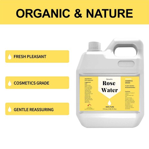 145 fl oz Rose Hydrosol for Face Hydrating Mist Hydration, 100% Pure Rose Water, Cleanses & Softens Skin, Promotes Healthy Skin Cell, Suitable for All Skin Types