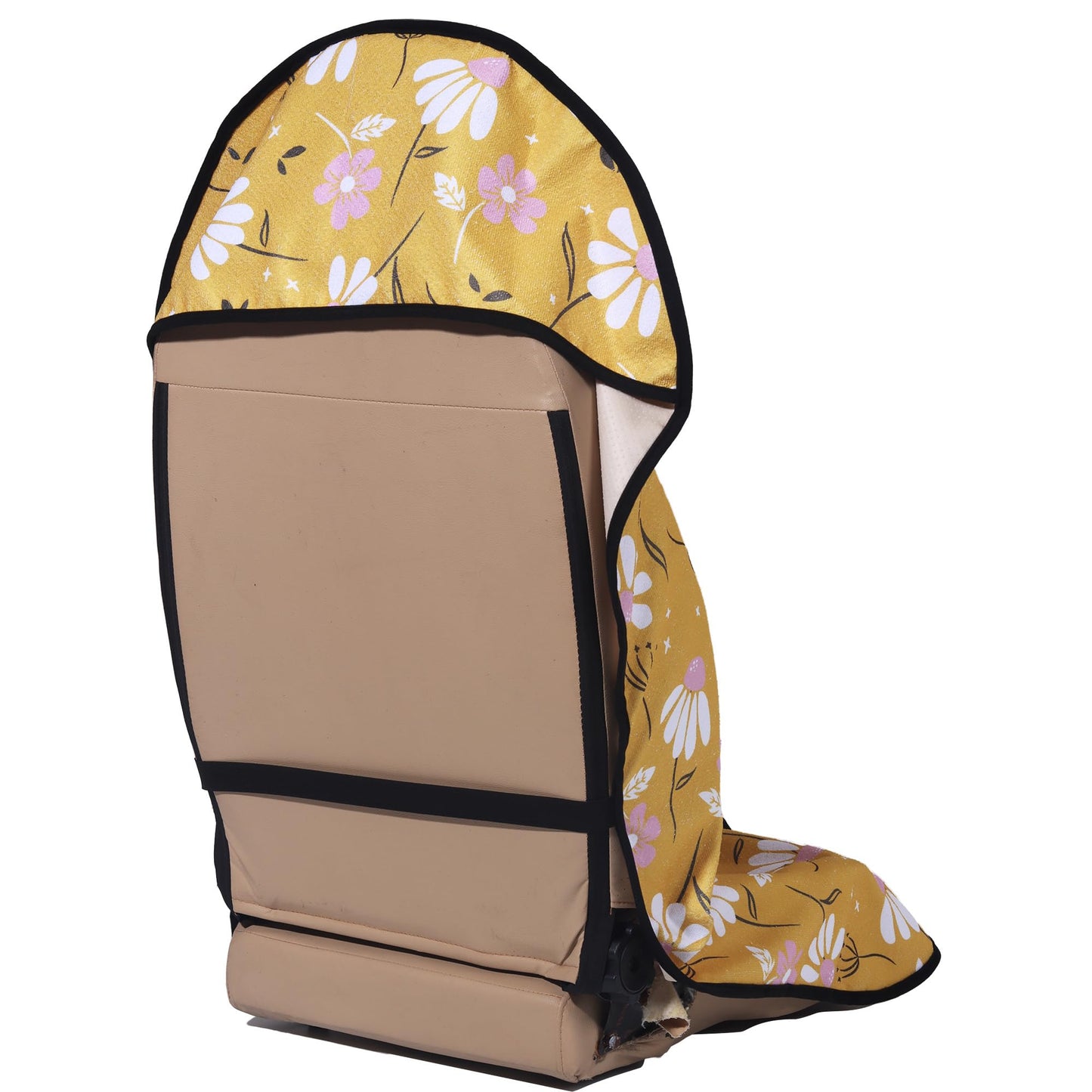 LoyaGour Car Seat Cover Protector Front Seats,for Gym Workout,Running,Swimming,Beach and Hiking,Waterproof Sweat Towel Bucket Seat Covers for Cars SUV Trucks (Chamomile and Yellow, 1Pcs)