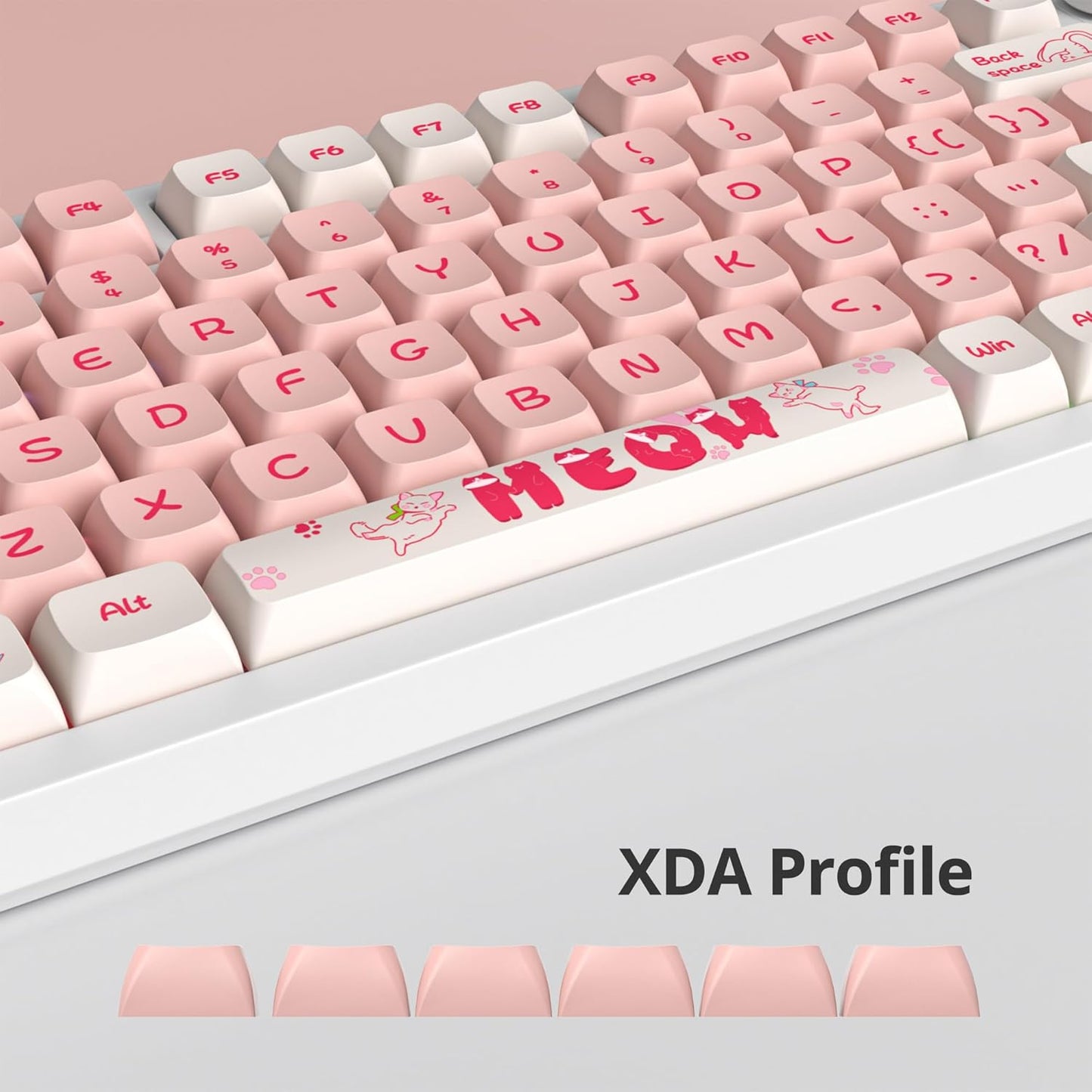 133 Keys PBT Keycap XDA Profile Keycaps Dye-Sublimation Custom Keycaps for MX Switches 60% 75% 100% Mechanical Gaming Keyboards(Caramel Bear)