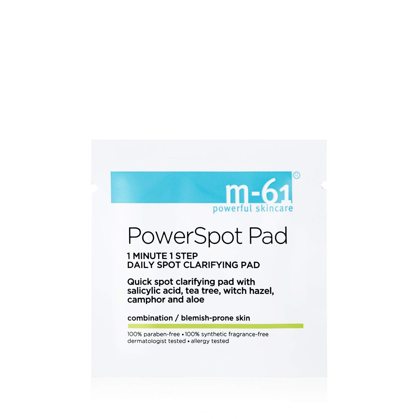 m-61 Powerspot Pads | Quick Spot Clarifying Pad With Salicylic Acid, Tea Tree, Witch Hazel, Aloe. For Blemish-Prone Skin - 30 Treatments