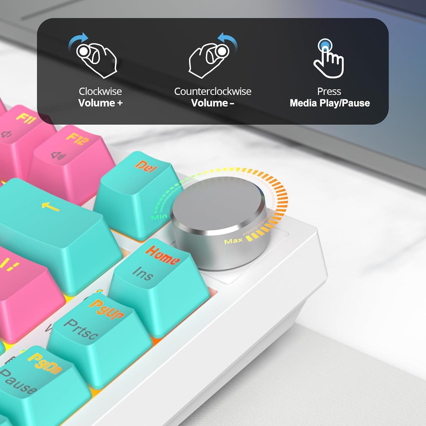 400PRO 75% Wireless Creamy Mechanical Keyboard Pink, Gasket Hot Swappable RGB Gaming Keyboard Bluetooth/2.4GHz/USB-C Cute Key Board with Pre-lubed Cream Grey Switches (82 Pink White)