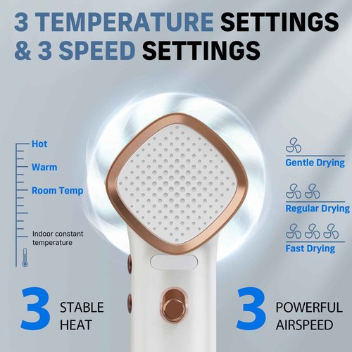 Quico Hair Blow Dryer, 1875W High-Speed BLDC Professional 110000 RPM Quiet Hair Dryer with Diffuser, 7X Faster Salon Blow Dryers for women, Adjustable Temp and Speed, Ionic Hair Dryer Home Travel Gift