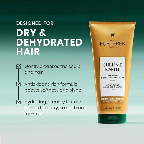 René Furterer Sublime Karité Moisturizing Smoothing Shampoo - Shea butter, Ylang-Ylang Essential Oil & Ceramides 16.9 fl oz.