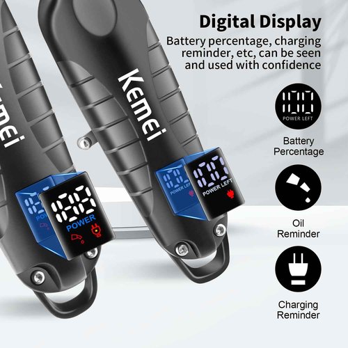 KEMEI Professional Hair Clippers for Men, Cordless Barber Clippers Set and Trimmers Kit, Rechargeable Electric Foil Shaver & Beard Trimmer, Men's Facial Grooming, Hair Cutting Tools, Gifts for Men