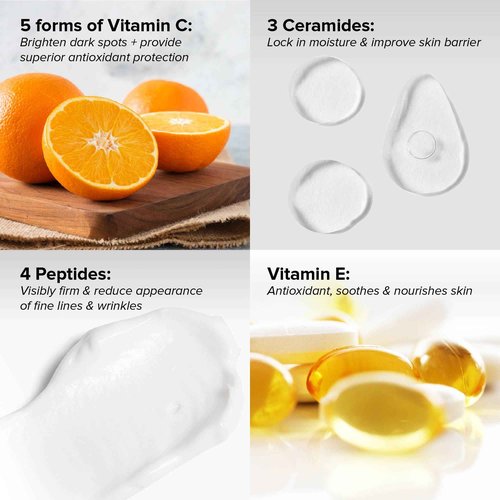 DRMTLGY Vitamin C Moisturizer for Face - 5 Different Types of Vitamin C - Facial Moisturizer for Fine Lines, Wrinkles & Dark Spots (52 ml)
