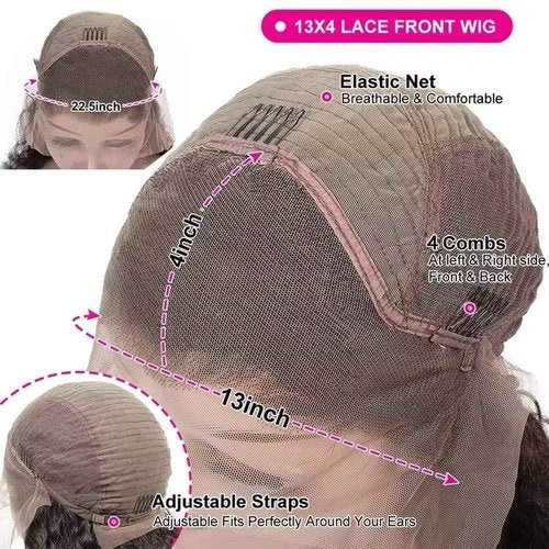 BELE Highlight 1B/350 Transparent HD 13x4 Lace Front Wig Human Hair 180% Density Reddish Brown Ombre Brazilian Virgin Body Wave Lace Front Glueless Wig Pre Plucked with Baby Hair 26inch for Women