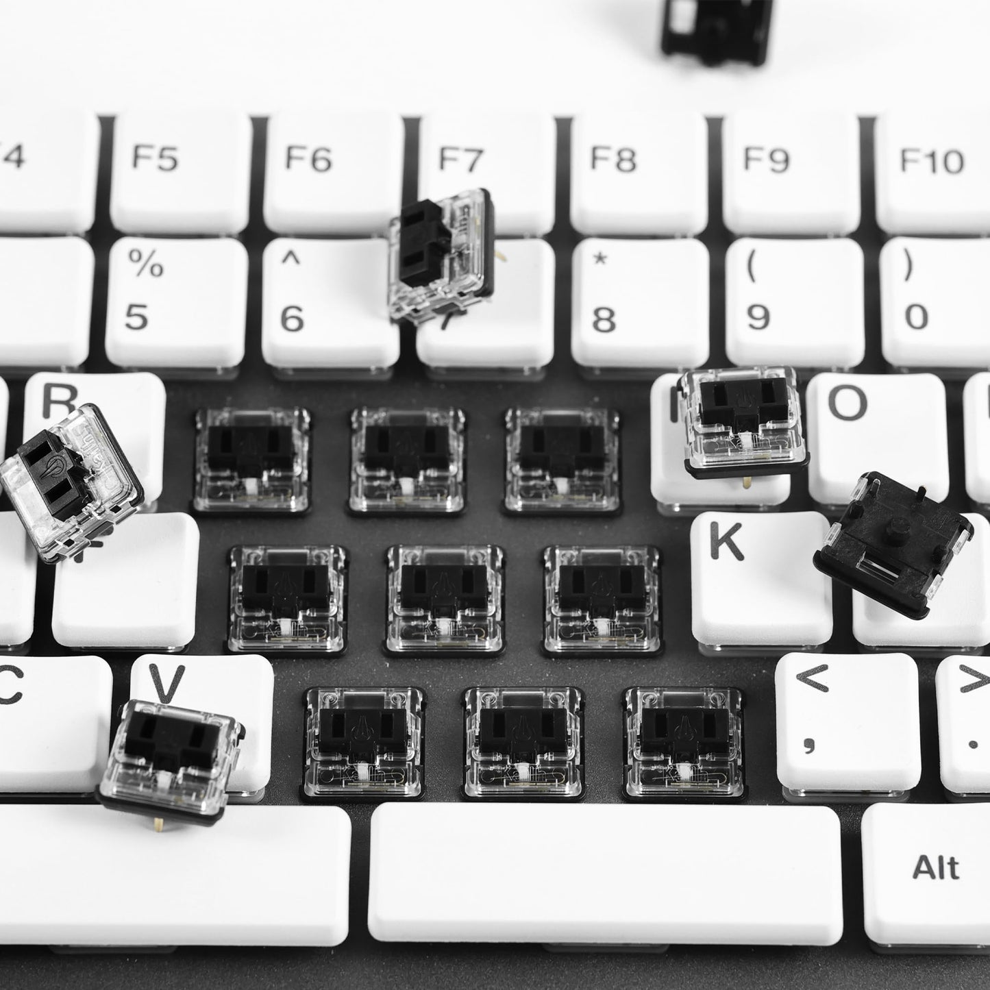 35-Pcs Choc V1 Low Profile Mechanical Keyboard Switches, 5-Pin Design with LED Slot, Black