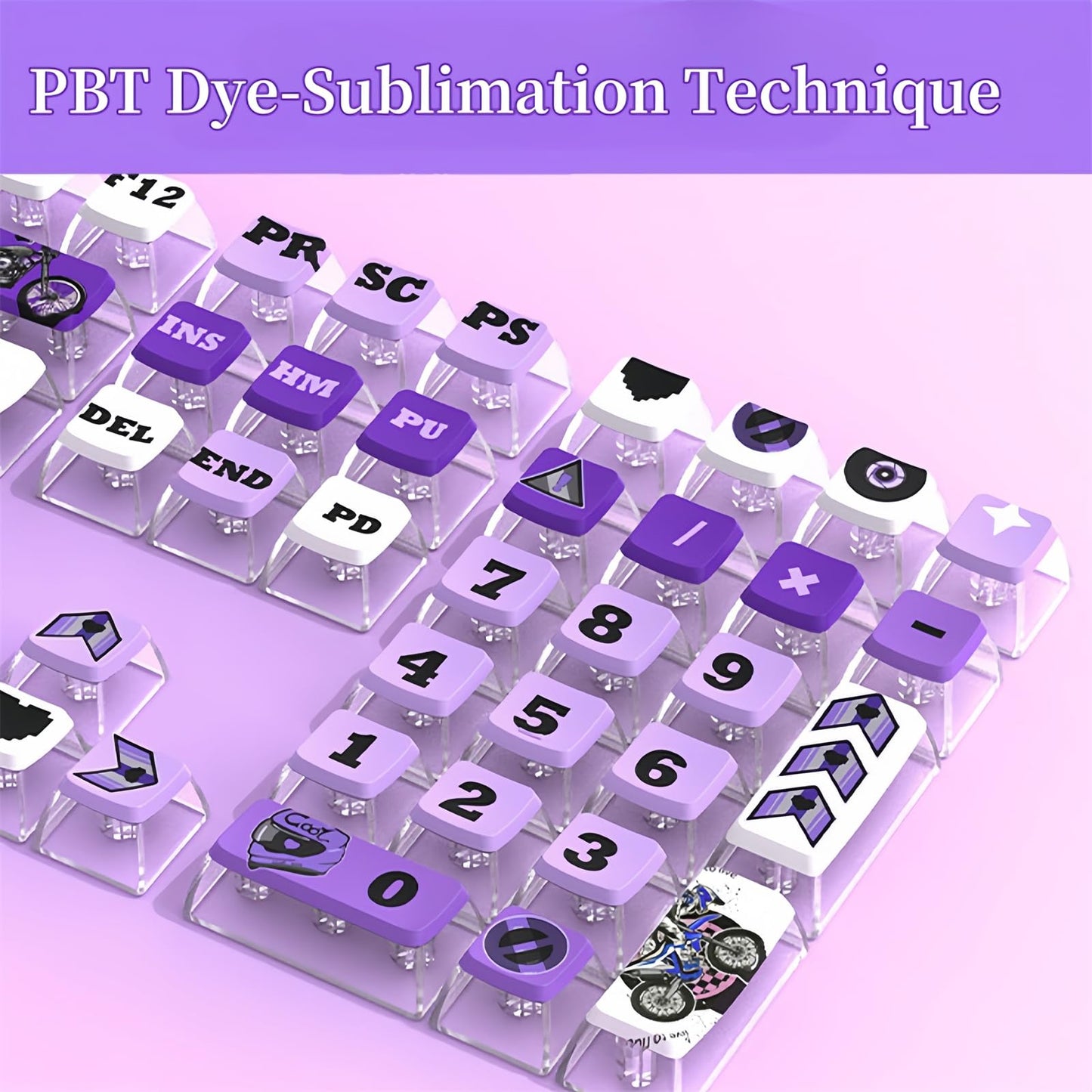 ZMX Pudding Keycaps Set,Double Shot PBT Dye-Sub Custom Keycaps ASA Profile 116 Keys Cute Themed Transparent Backlit Keycaps for ANSI 100% 60% TKL Cherry MX Switch Mechanical Gaming Keyboard (09)