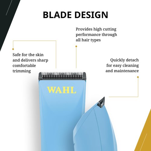 Wahl Professional Peanut Li Cordless Trimmer Compact Lightweight USB-C Quick Charge High Powered Rotary Motor Blue