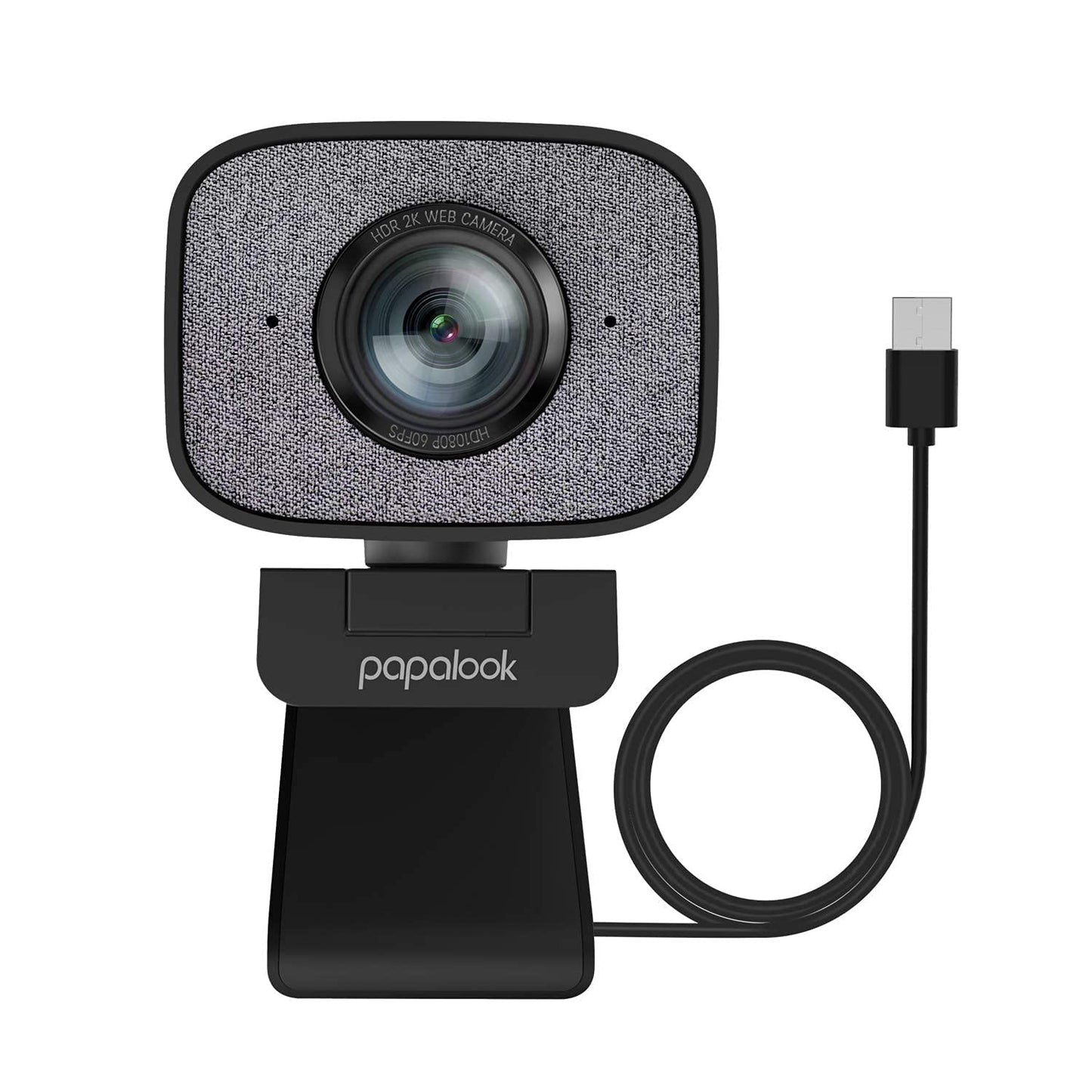 2023 2K Ultra HD Webcam, PAPALOOK PA930 1080P 60FPS Live StreamCam with Dual Microphone, 90° Fixed Focus, Privacy Cover and Tripod, Computer USB Web Camera for Zoom/Skype/Twitch/OBS