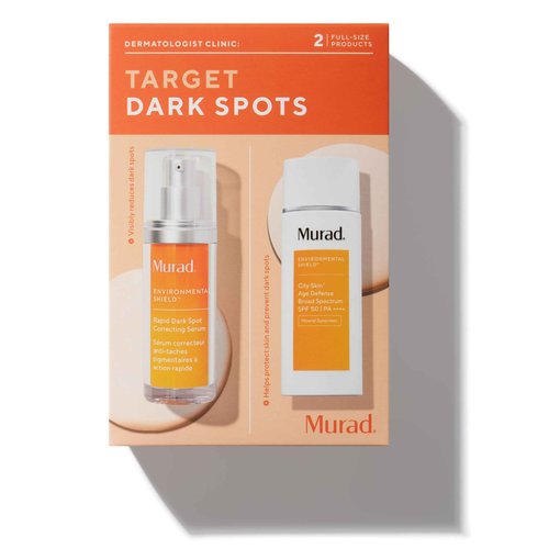 Murad Target Dark Spots (2-Piece Value Set) - Rapid Dark Spot Correcting Serum 1.0Fl Oz, City Skin SPF 50 1.7Fl Oz - Skin Brightening Regimen to Target Dark Spots and Brighten Skin Tone